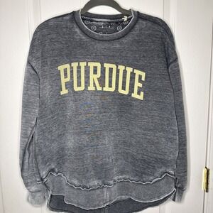 Pressbox Purdue Boilermakers Crewneck Sweatshirt Womens S Gray Gold Vintage